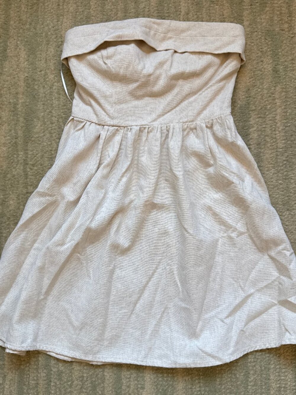 Cream strapless mini dress